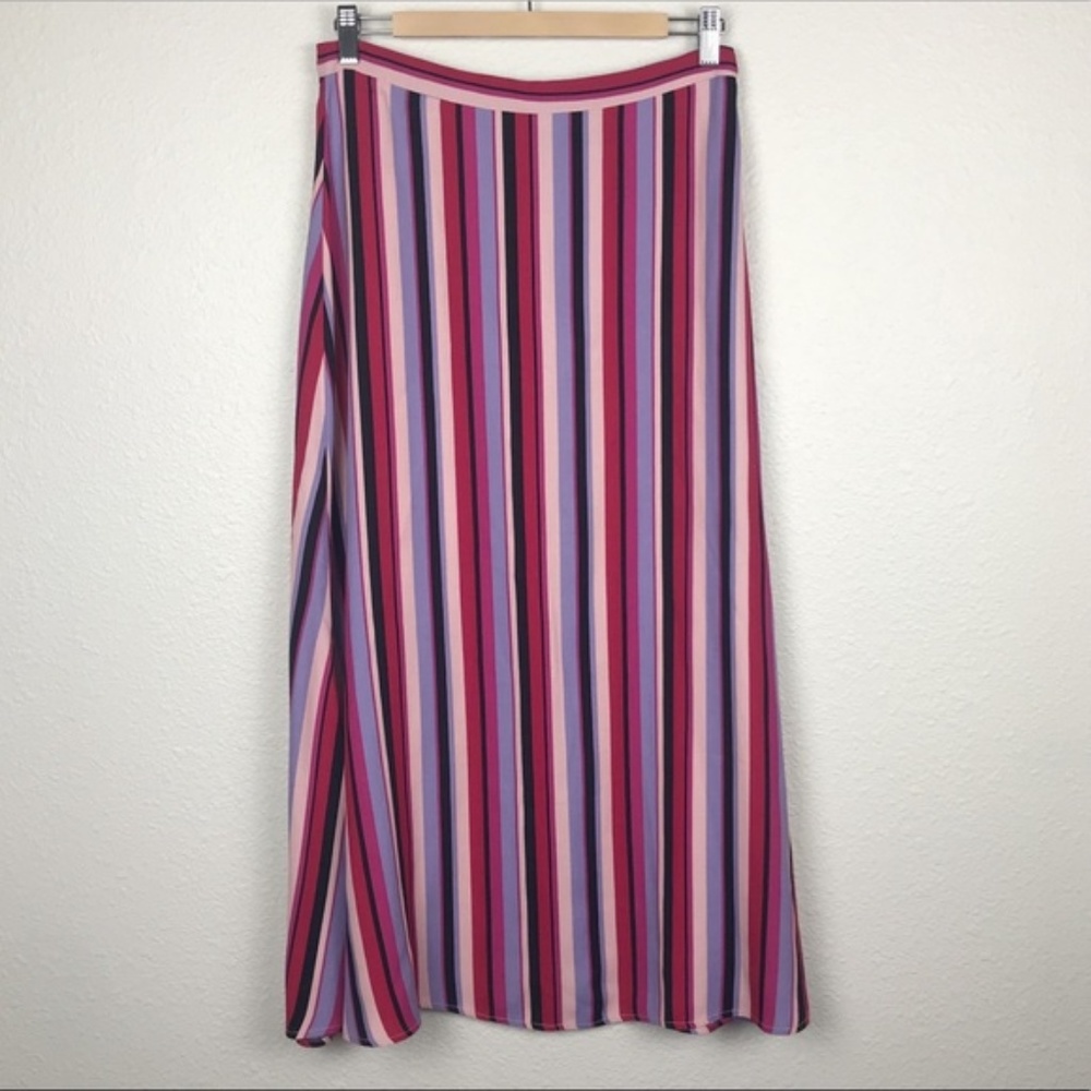 Reformation Bea Striped Midi Skirt